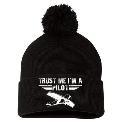 Trust Me Im A Pilot Pom Pom 12in Knit Beanie