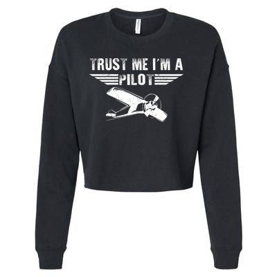 Trust Me Im A Pilot Cropped Pullover Crew