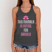 This Mamala Is Voting For Kamala Harris 2024 Lotus Flower Women's Knotted Racerback Tank