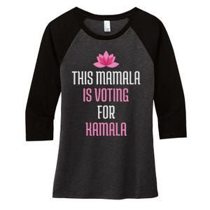 This Mamala Is Voting For Kamala Harris 2024 Lotus Flower Women's Tri-Blend 3/4-Sleeve Raglan Shirt