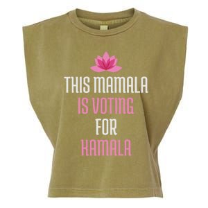 This Mamala Is Voting For Kamala Harris 2024 Lotus Flower Garment-Dyed Women's Muscle Tee