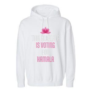 This Mamala Is Voting For Kamala Harris 2024 Lotus Flower Garment-Dyed Fleece Hoodie