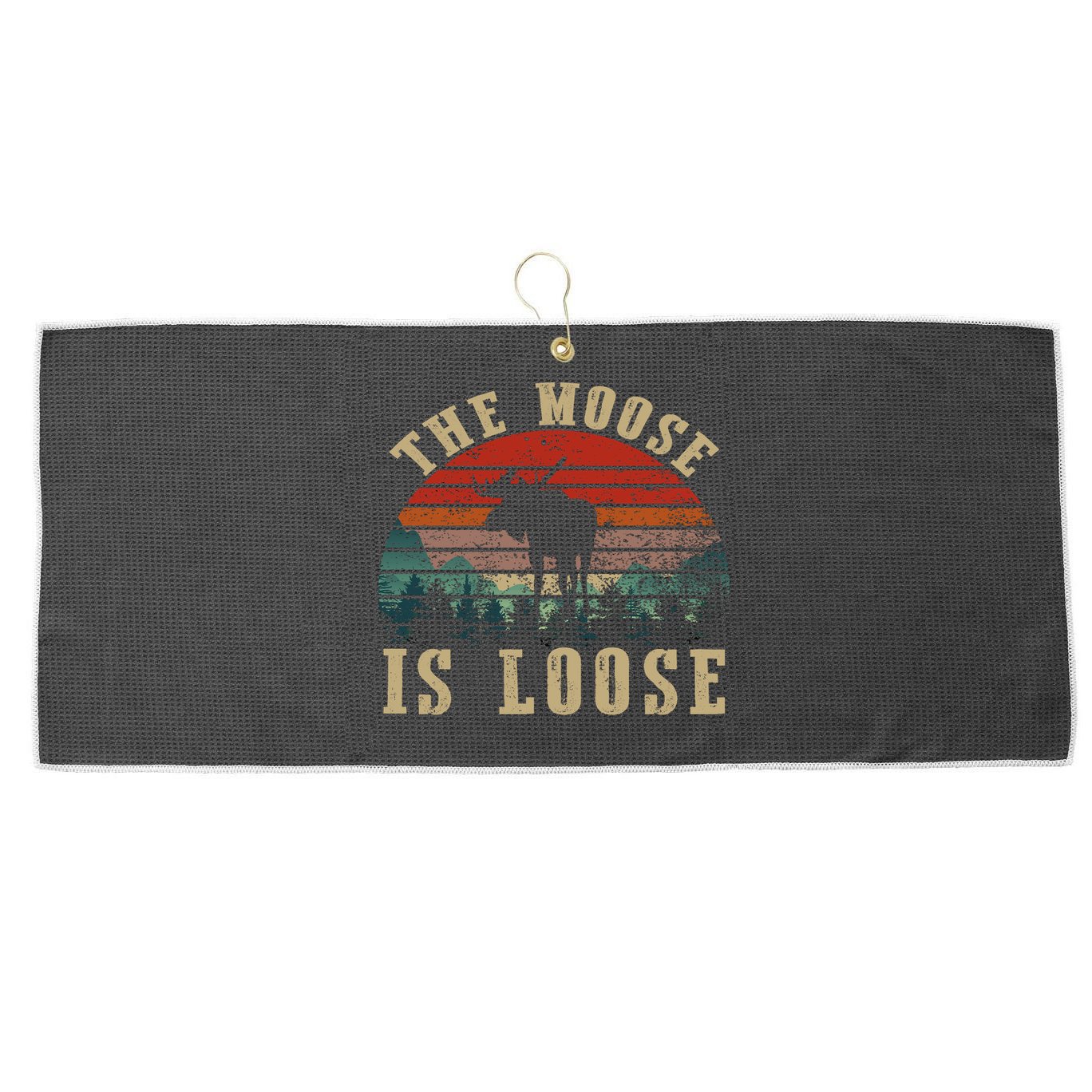 The Moose Is Loose Large Microfiber Waffle Golf Towel