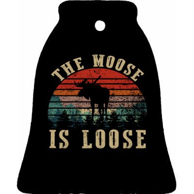 The Moose Is Loose Ceramic Bell Ornament