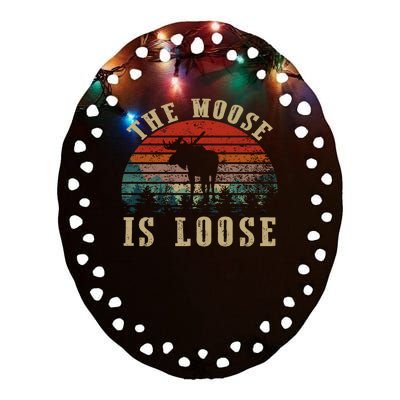 The Moose Is Loose Ceramic Oval Ornament