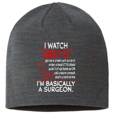 Trust Me I'm Basically A Surgeon Gift Funny Medical Tv Drama Great Gift Sustainable Beanie