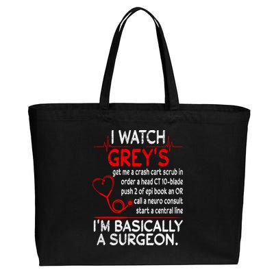 Trust Me I'm Basically A Surgeon Gift Funny Medical Tv Drama Great Gift Cotton Canvas Jumbo Tote