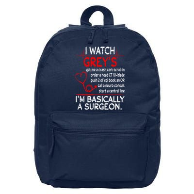 Trust Me I'm Basically A Surgeon Gift Funny Medical Tv Drama Great Gift 16 in Basic Backpack