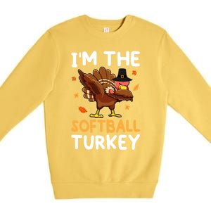 Thanksgiving Matching IM The Baseball Turkey Gift Premium Crewneck Sweatshirt