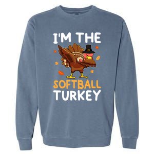 Thanksgiving Matching IM The Baseball Turkey Gift Garment-Dyed Sweatshirt