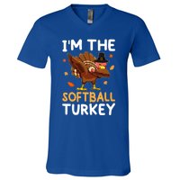 Thanksgiving Matching IM The Baseball Turkey Gift V-Neck T-Shirt