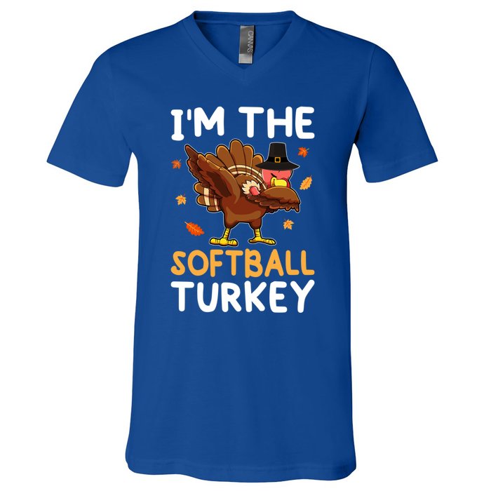 Thanksgiving Matching IM The Baseball Turkey Gift V-Neck T-Shirt