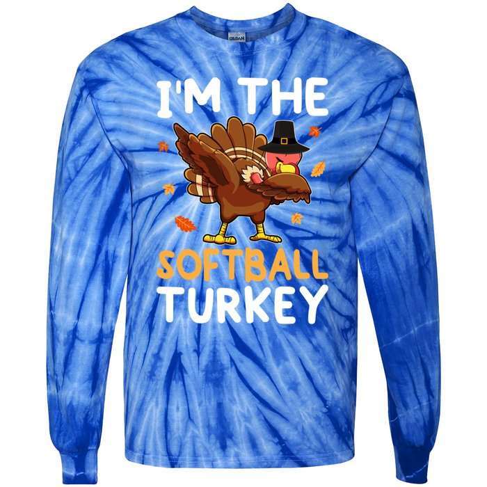 Thanksgiving Matching IM The Baseball Turkey Gift Tie-Dye Long Sleeve Shirt