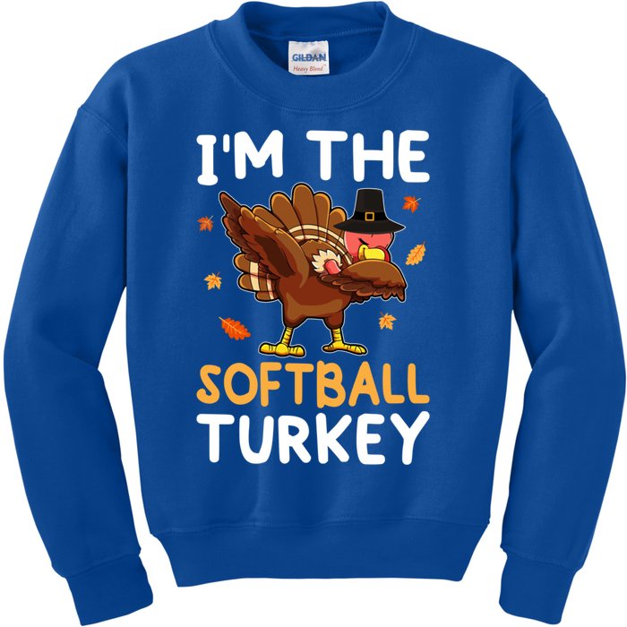 Thanksgiving Matching IM The Baseball Turkey Gift Kids Sweatshirt