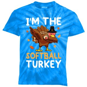 Thanksgiving Matching IM The Baseball Turkey Gift Kids Tie-Dye T-Shirt