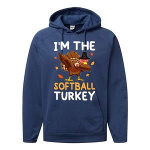 Thanksgiving Matching IM The Baseball Turkey Gift Performance Fleece Hoodie