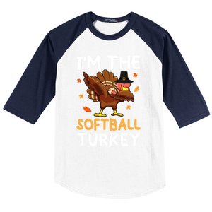 Thanksgiving Matching IM The Baseball Turkey Gift Baseball Sleeve Shirt