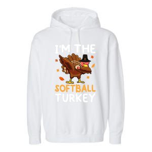 Thanksgiving Matching IM The Baseball Turkey Gift Garment-Dyed Fleece Hoodie