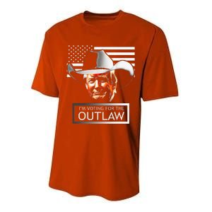 Trump Maga IM Voting For The Outlaw And The Hillbilly 2024 Performance Sprint T-Shirt