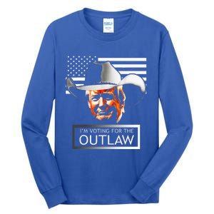 Trump Maga IM Voting For The Outlaw And The Hillbilly 2024 Tall Long Sleeve T-Shirt