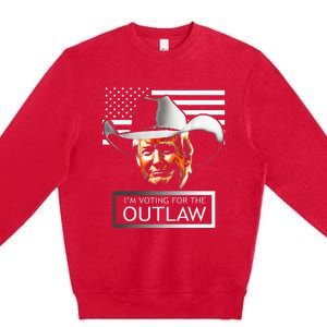 Trump Maga IM Voting For The Outlaw And The Hillbilly 2024 Premium Crewneck Sweatshirt