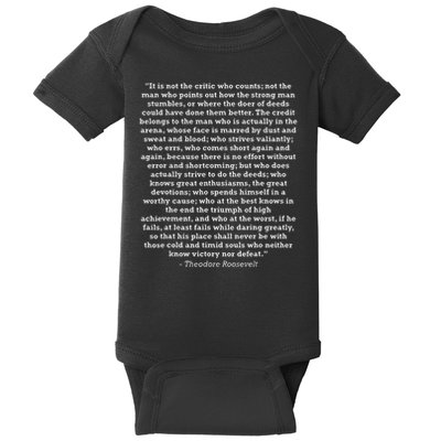 The Man In The Arena Theodore Roosevelt Quote Baby Bodysuit