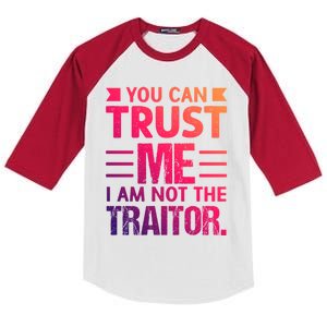 Trust Me Im Not The Traitor Gift Tabletop Board Game Meaningful Gift Kids Colorblock Raglan Jersey