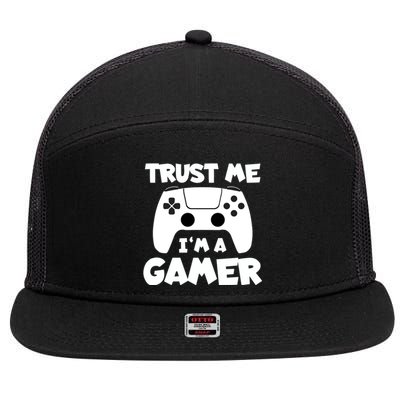 Trust Me I´m A Gamer Online Clothes Computer Video Game Geek Gift 7 Panel Mesh Trucker Snapback Hat