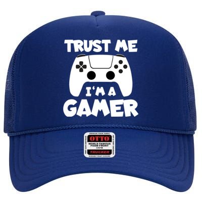 Trust Me I´m A Gamer Online Clothes Computer Video Game Geek Gift High Crown Mesh Back Trucker Hat