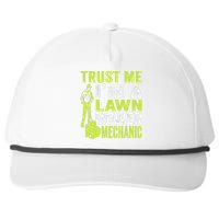 Trust Me IM A Lawn Mower Mechanic Funny Gardening Father Snapback Five-Panel Rope Hat