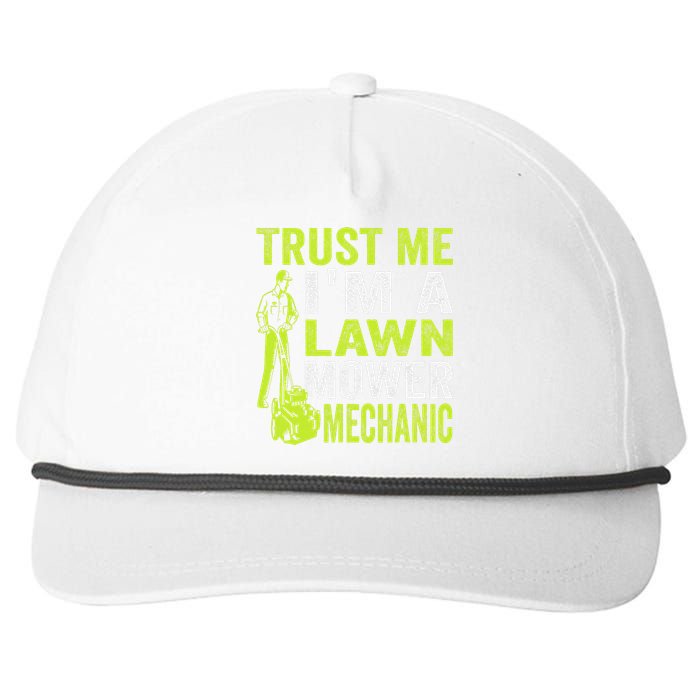 Trust Me IM A Lawn Mower Mechanic Funny Gardening Father Snapback Five-Panel Rope Hat