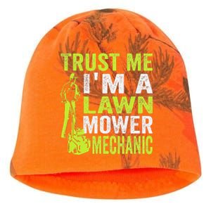 Trust Me IM A Lawn Mower Mechanic Funny Gardening Father Kati - Camo Knit Beanie