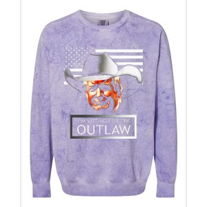 Trump Maga IM Voting For The Outlaw And The Hillbilly 2024 Colorblast Crewneck Sweatshirt