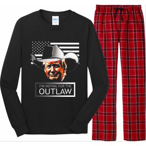 Trump Maga IM Voting For The Outlaw And The Hillbilly 2024 Long Sleeve Pajama Set