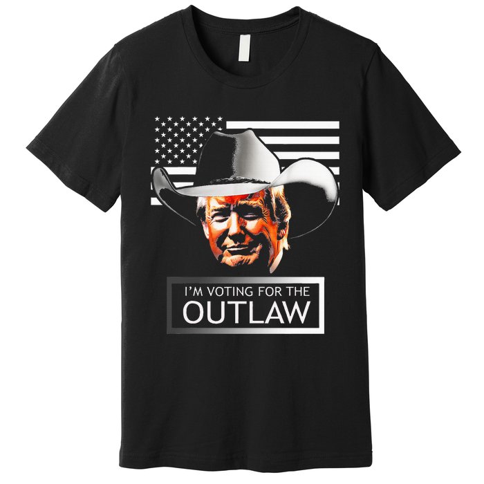 Trump Maga IM Voting For The Outlaw And The Hillbilly 2024 Premium T-Shirt