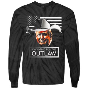 Trump Maga IM Voting For The Outlaw And The Hillbilly 2024 Tie-Dye Long Sleeve Shirt