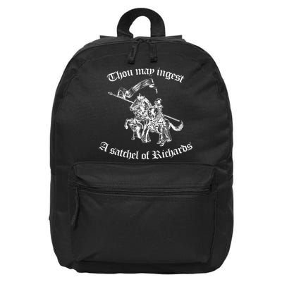 Thou May Ingest A Satchel Of Richards Eat A Bag Of Dicks 16 in Basic Backpack