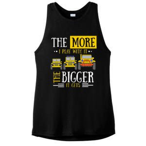 The More I Play With It The Bigger It Gets Off Roader Gift Ladies PosiCharge Tri-Blend Wicking Tank