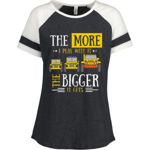 The More I Play With It The Bigger It Gets Off Roader Gift Enza Ladies Jersey Colorblock Tee