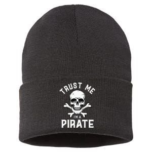 Trust Me I'm A Pirate Funny Skull Crossbones Freebooter Sustainable Knit Beanie