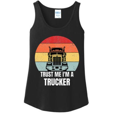 Trust Me I'm a Trucker Retro Vintage Dream Job Truck Driver Ladies Essential Tank