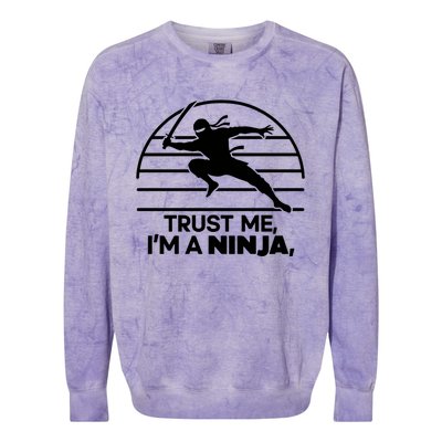 Trust Me IM A Ninja Colorblast Crewneck Sweatshirt