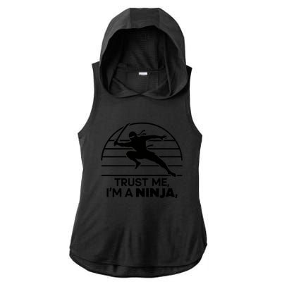 Trust Me IM A Ninja Ladies PosiCharge Tri-Blend Wicking Draft Hoodie Tank