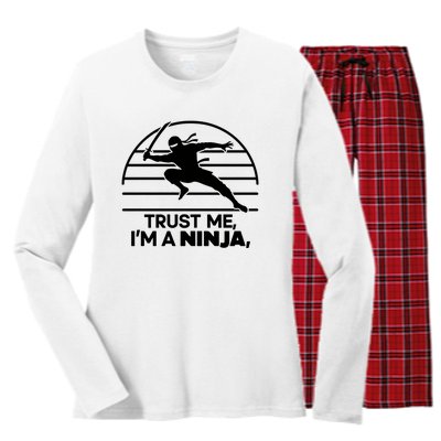 Trust Me IM A Ninja Women's Long Sleeve Flannel Pajama Set 