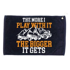 The More I Play With It The Bigger It Gets I Funny Truck Grommeted Golf Towel