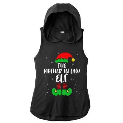 The Mother In Law Elf Funny Christmas Elf Matching Family Gift Ladies PosiCharge Tri-Blend Wicking Draft Hoodie Tank