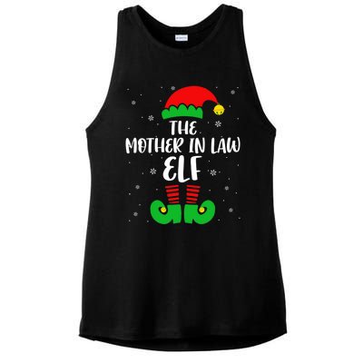 The Mother In Law Elf Funny Christmas Elf Matching Family Gift Ladies PosiCharge Tri-Blend Wicking Tank