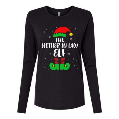 The Mother In Law Elf Funny Christmas Elf Matching Family Gift Womens Cotton Relaxed Long Sleeve T-Shirt