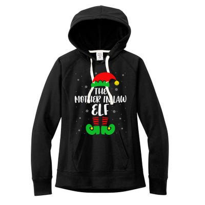 The Mother In Law Elf Funny Christmas Elf Matching Family Gift Women's Fleece Hoodie