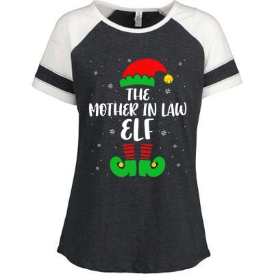 The Mother In Law Elf Funny Christmas Elf Matching Family Gift Enza Ladies Jersey Colorblock Tee